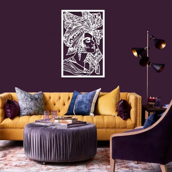 Line Art Kadın Figür Metal Tablo