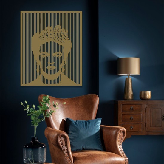 Line Art Frida Kahlo Metal Tablo 