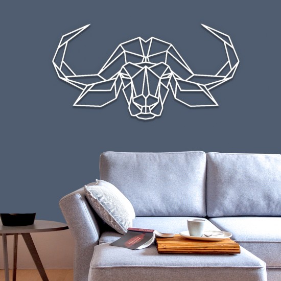 Geometrik Boğa Figürü Metal Tablo