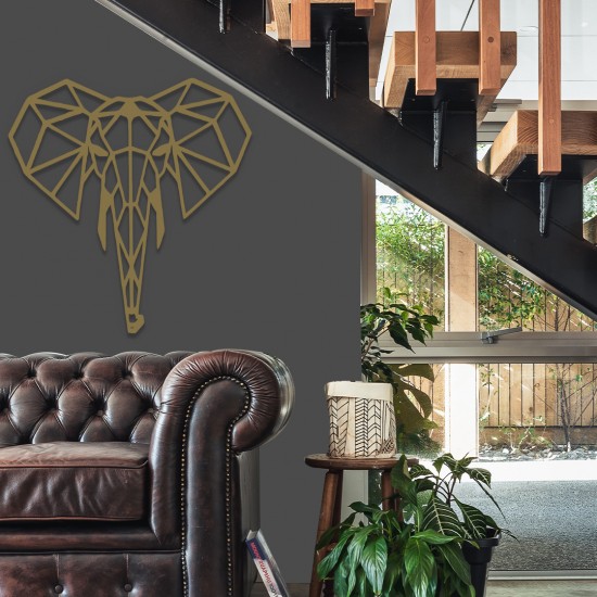 Geometrik Fil Figürü Metal Tablo