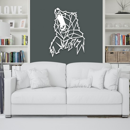 Geometrik Ayı Metal Tablo