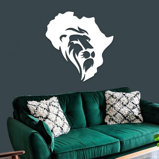 Geometrik Aslan Metal Duvar Tablo