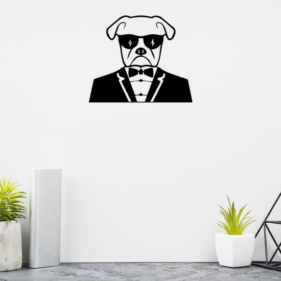 Smokinli Köpek Metal Tablo