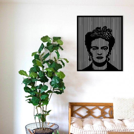 Line Art Frida Kahlo Metal Tablo 