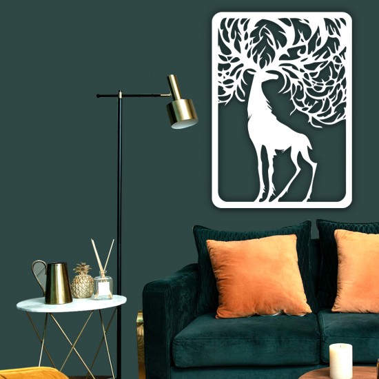 Uzun Boynuzlu Geyik Metal Tablo